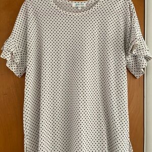 Grace & Lace Black and White Polka Dot Blouse